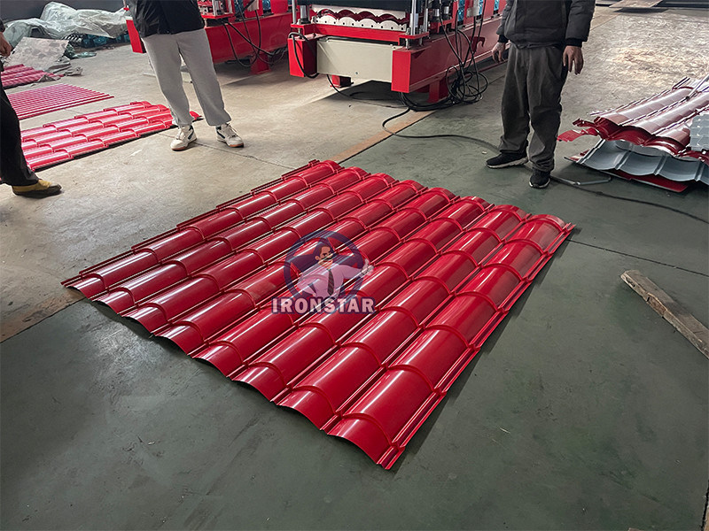 “828 Glazed Step Tile Roll Forming Machine Water Ripple Roll Forming Machine Roofing Tile Making Machinery Production Line Equipment for Bolivia Roof Tile Factory”