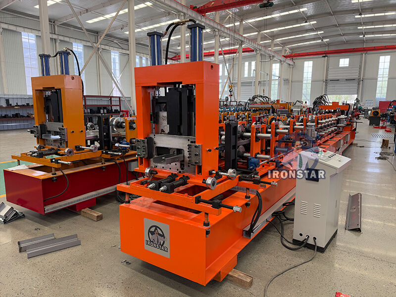 “High Speed Automatic CZ Channel Roll Forming Machine with PLC & Quick Change System Automatic CZ Interchangeable Purlin Roll Forming Machine PLC Control for Steel Structure ”